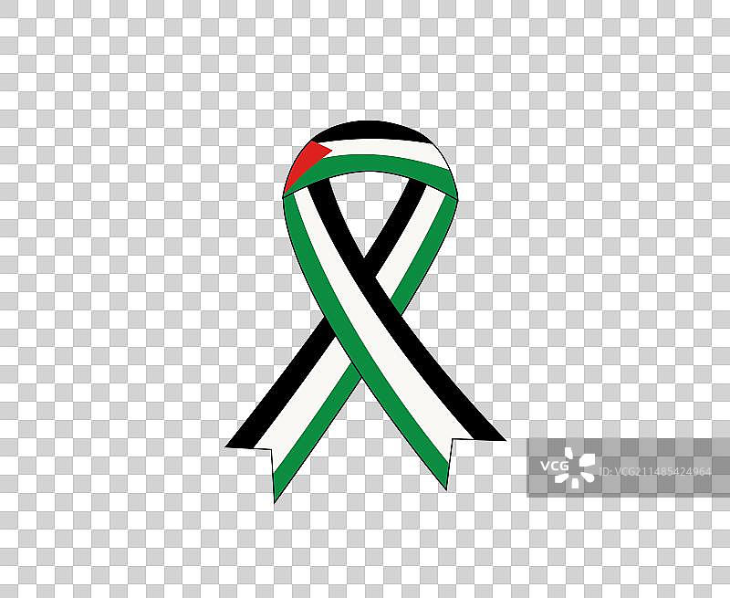 巴勒斯坦旗帜丝带中东国家标志图片素材