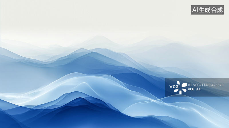 【AI数字艺术】波浪形淡蓝色背景图图片素材