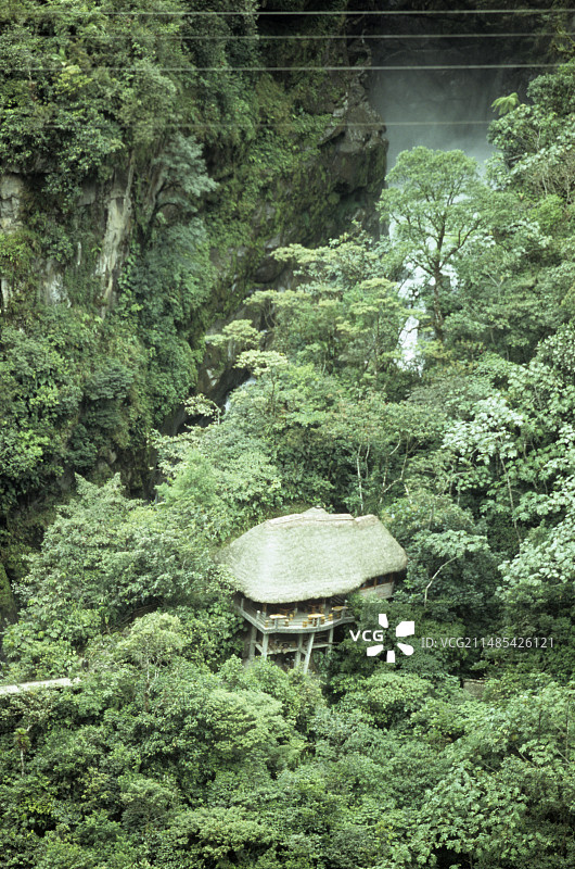 亚马逊雨林中的旅游小屋图片素材