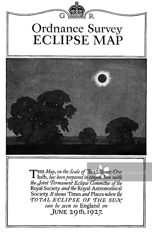 1927年军械测量日食地图封面图片素材