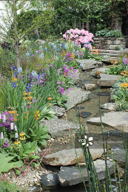 岩石花园与小溪图片素材