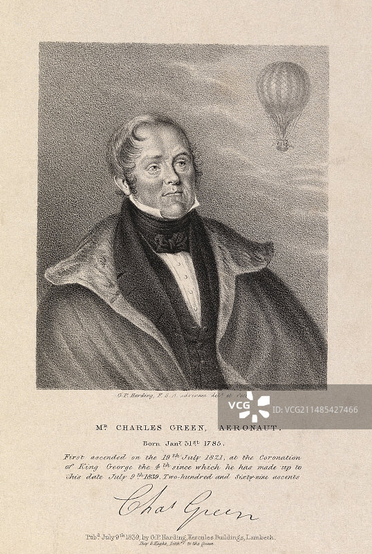 查尔斯·格林，英国气球飞行员图片素材