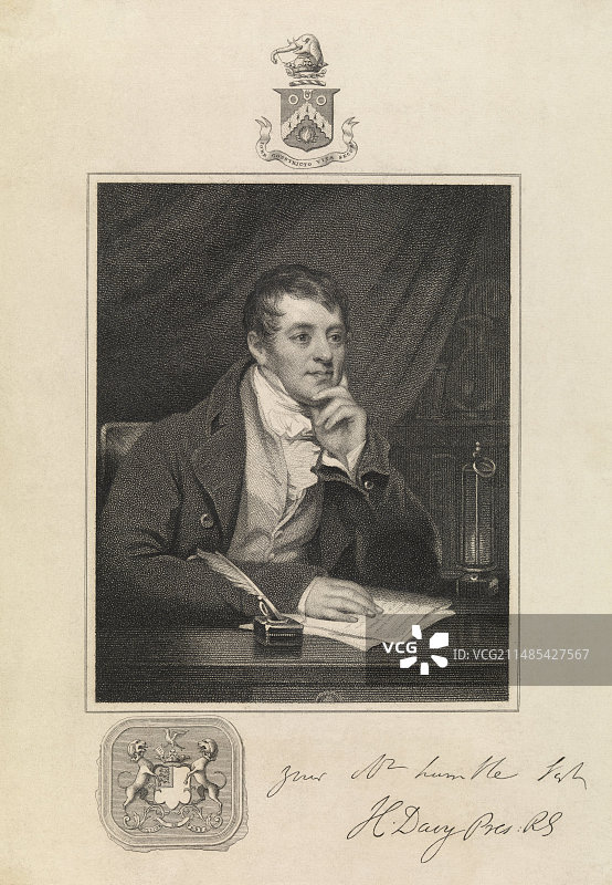 汉弗莱·戴维爵士，英国化学家图片素材