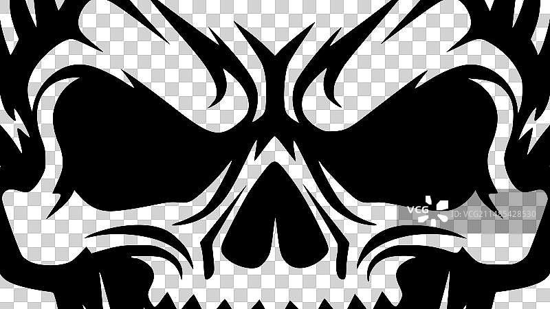 骷髅-极简主义和扁平的标志图片素材