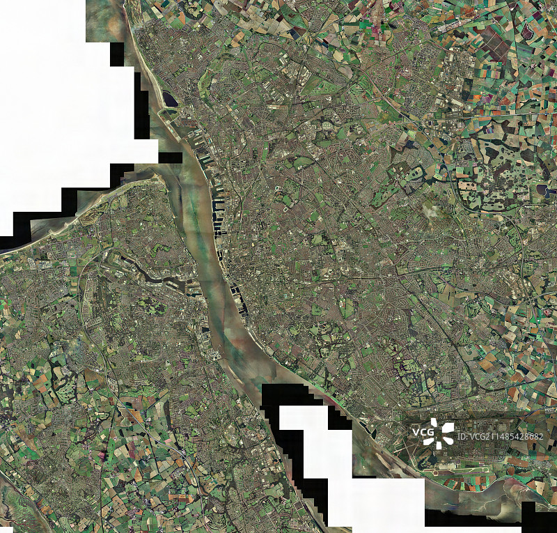 英国利物浦鸟瞰图图片素材