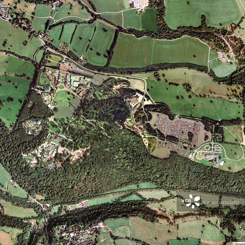 奥尔顿塔主题公园航拍图像图片素材