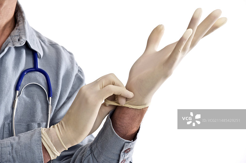 医生戴手套图片素材