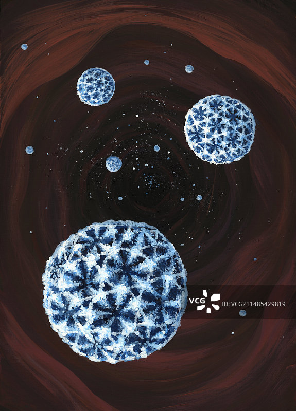诺如病毒颗粒，艺术作品图片素材