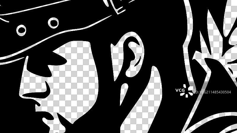 士兵黑白剪影图标图片素材