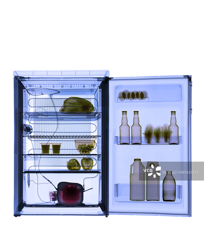 彩色X光冰箱图片素材