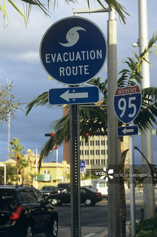 飓风疏散标志图片素材