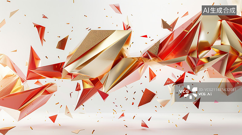 【AI数字艺术】白色背景上五彩纸屑的高角度视图图片素材