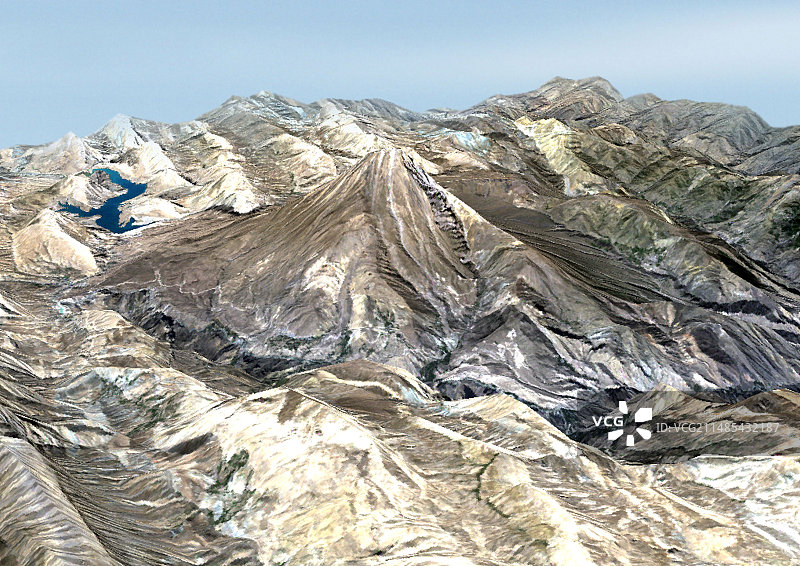 达马万德山3D卫星图像图片素材