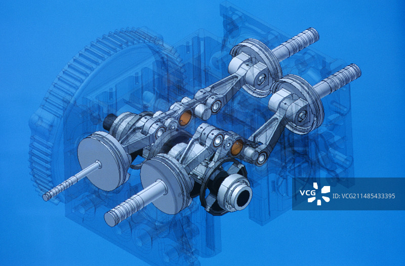 压缩空气汽车发动机，艺术作品图片素材