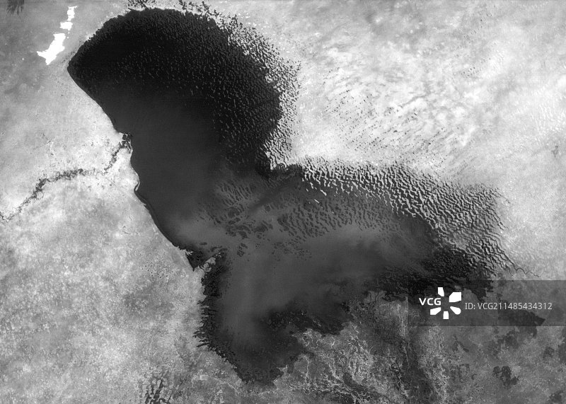 1963年乍得湖卫星图像图片素材