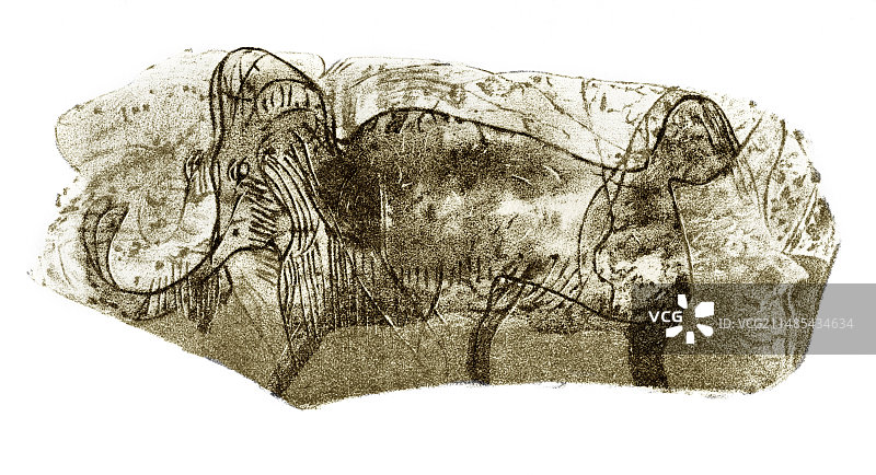 猛犸象史前骨骼艺术图片素材