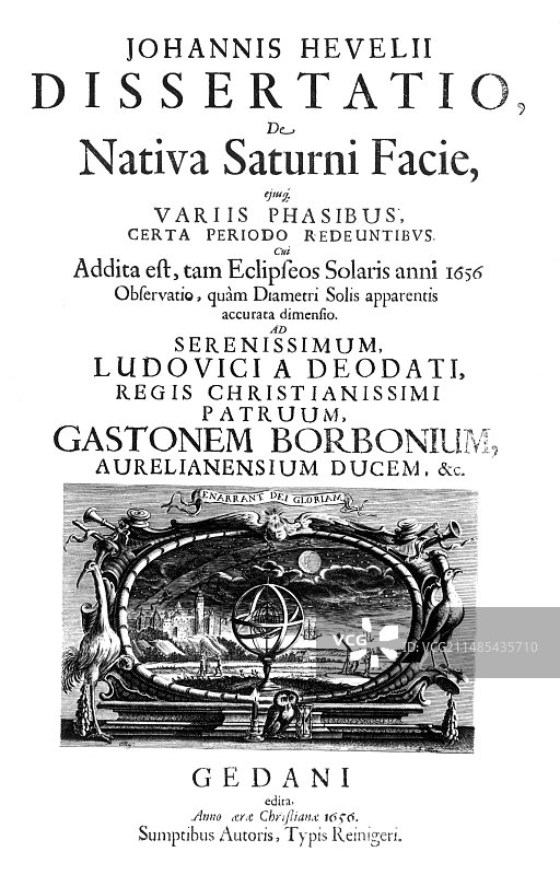 关于土星原生相位的论文，1656年图片素材