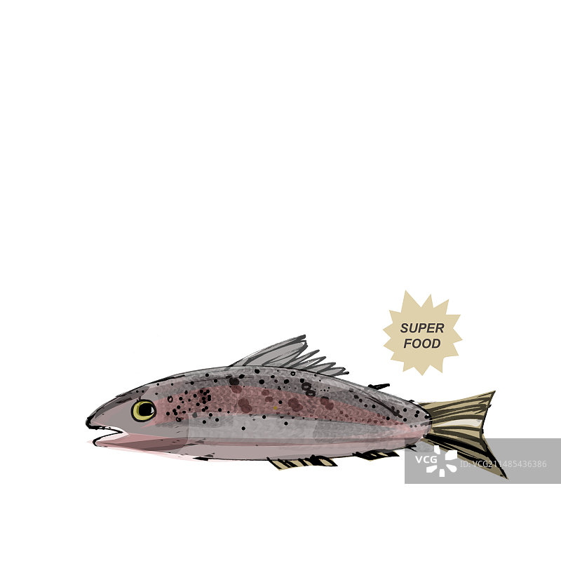 三文鱼超级食品艺术品图片素材