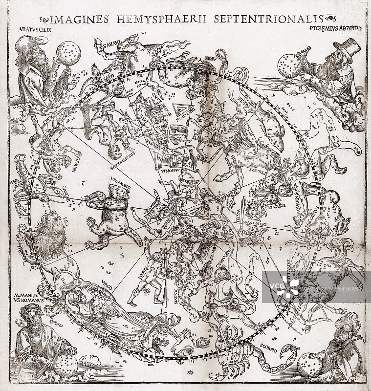 1537年北半球星图图片素材