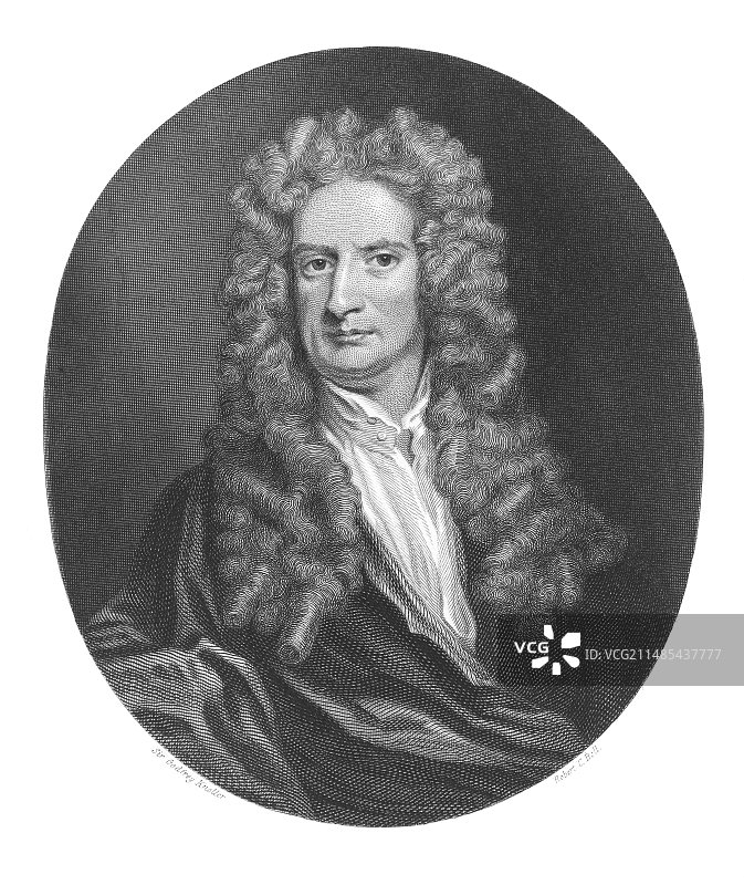 英国物理学家艾萨克·牛顿图片素材