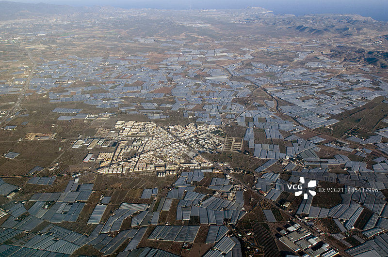 高空俯瞰塑料大棚图片素材