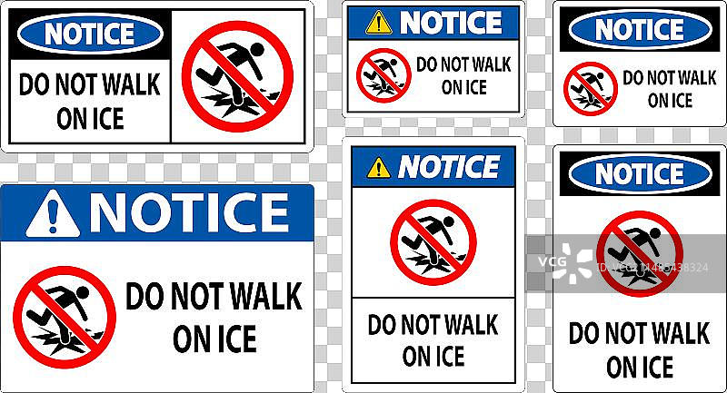 注意：请勿在冰上行走图片素材