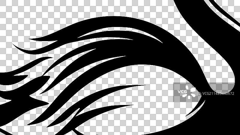 黑白风格天鹅图标图片素材