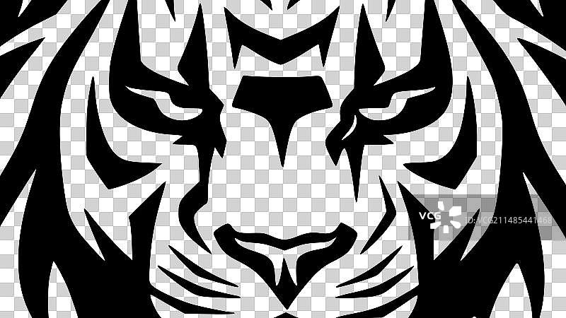 老虎-极简主义和扁平的标志图片素材