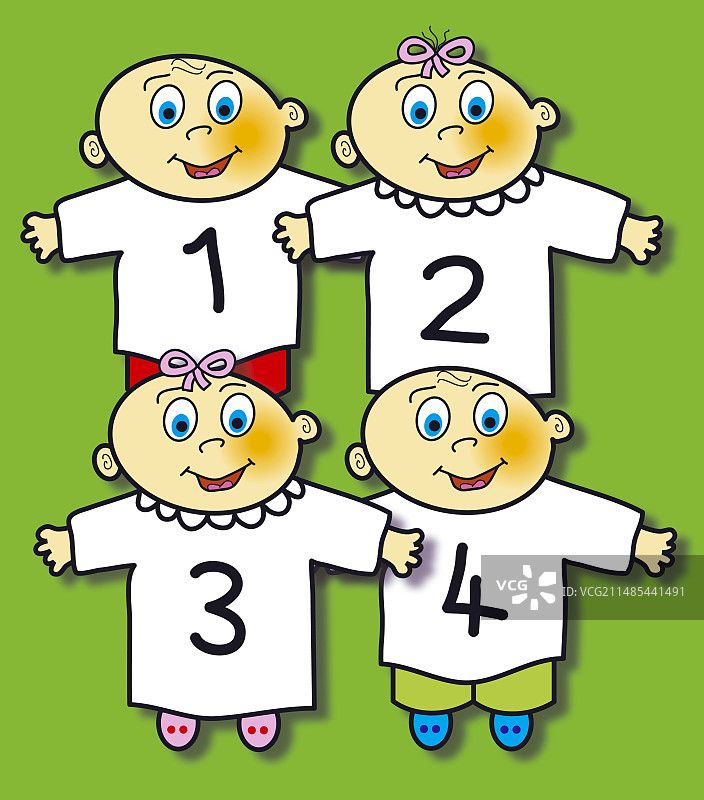 四胞胎图片素材