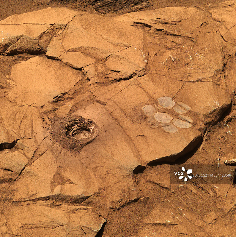 火星上的克洛维斯岩石图片素材