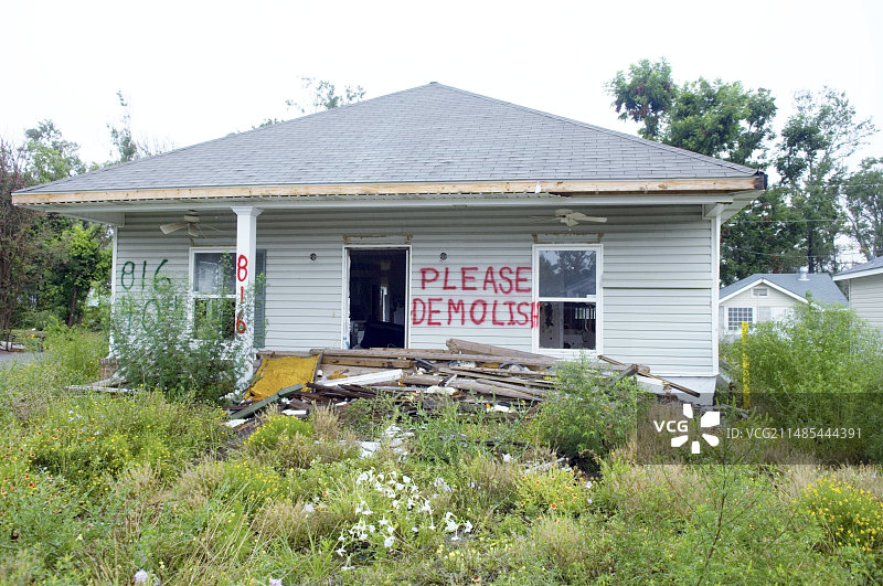 2006年卡特里娜飓风破坏景象图片素材