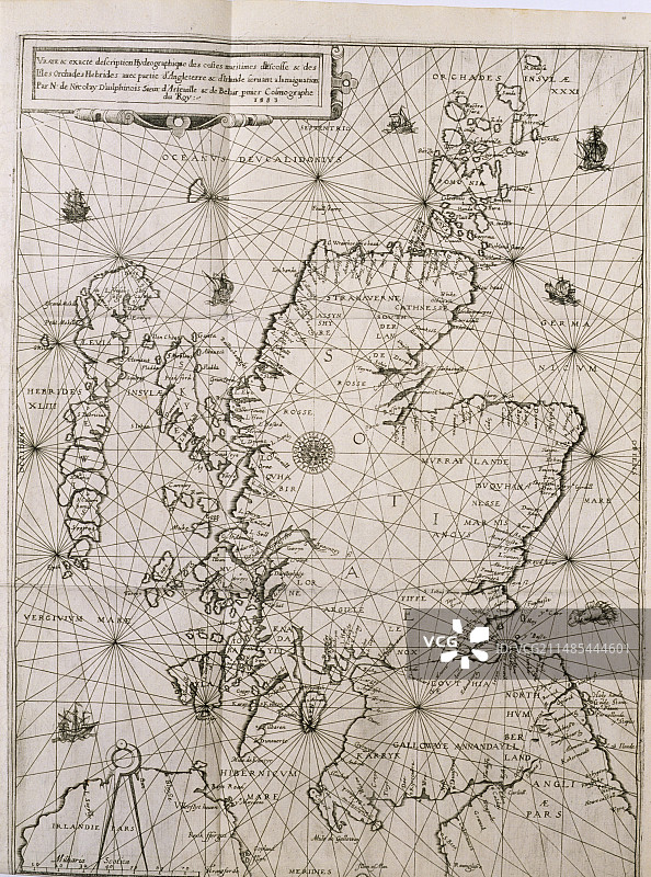 1583年苏格兰地图图片素材
