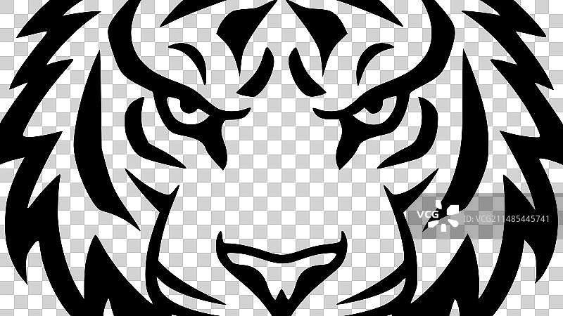 老虎-极简主义和简单的轮廓图片素材