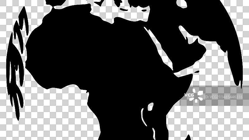 非洲 - 黑白隔离图标图片素材