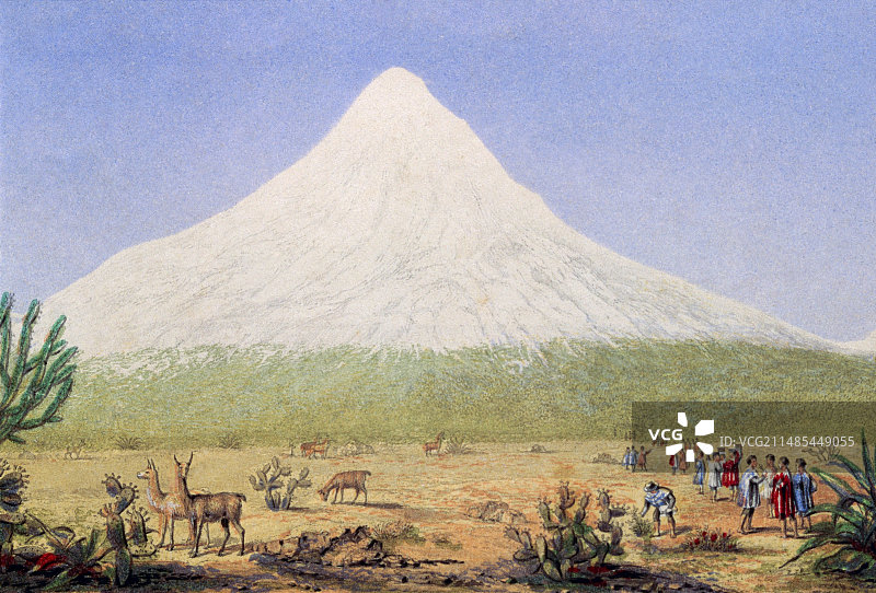 19世纪钦博拉索火山艺术作品图片素材