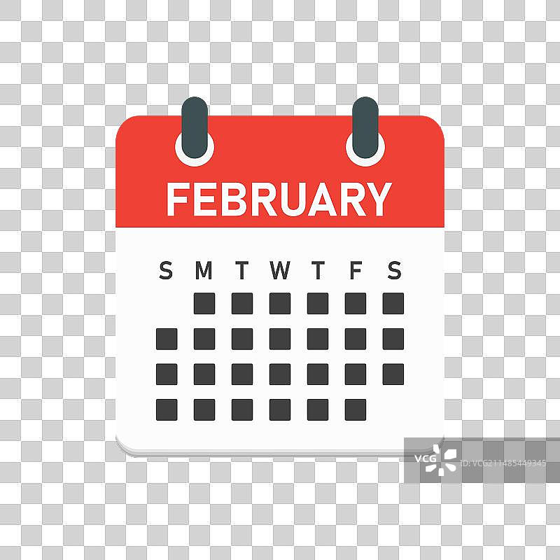 二月日历月图标页面模板图片素材