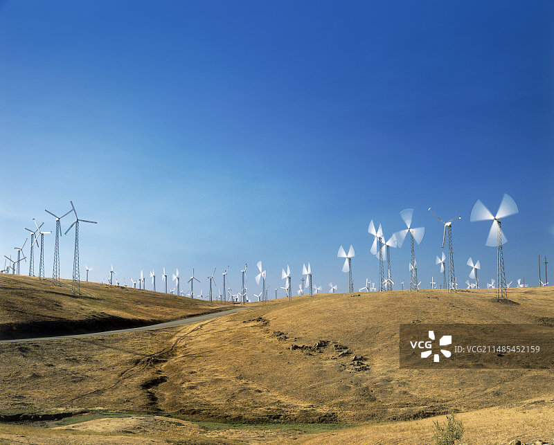 美国加利福尼亚州的风力涡轮机图片素材