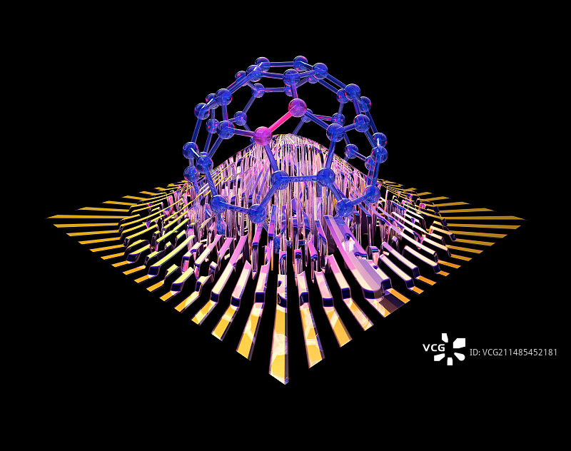 巴基球分子概念艺术作品图片素材