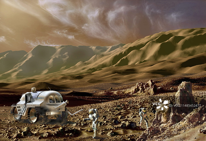 火星上的探险者,艺术作品图片素材