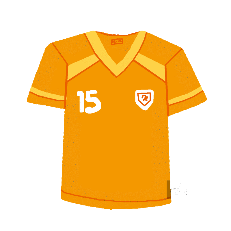 橘黄色短袖运动衣插画图片素材