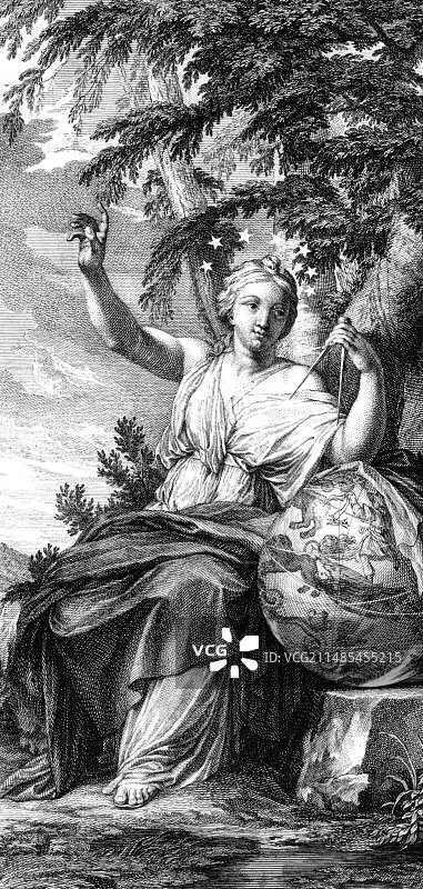 天文学缪斯乌拉尼亚雕刻图片素材