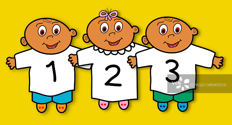 三胞胎图片素材