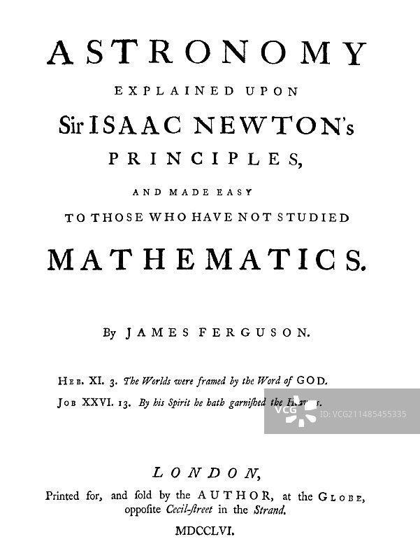 1756年天文学讲解标题页图片素材