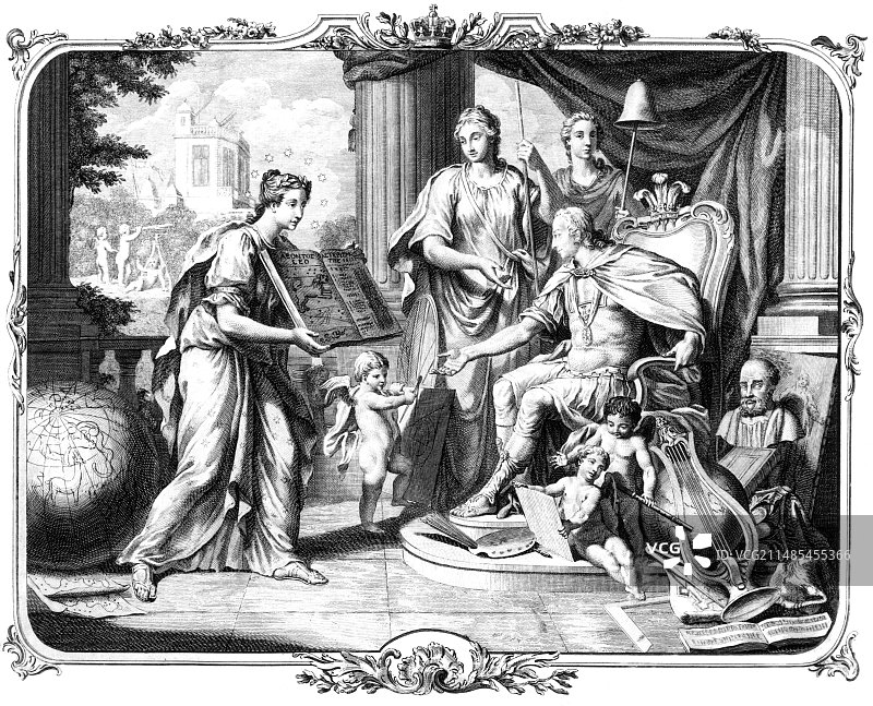 《不列颠星图》扉页，1750年图片素材