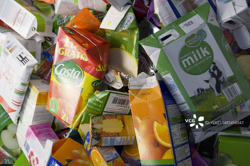 饮料纸箱回收图片素材