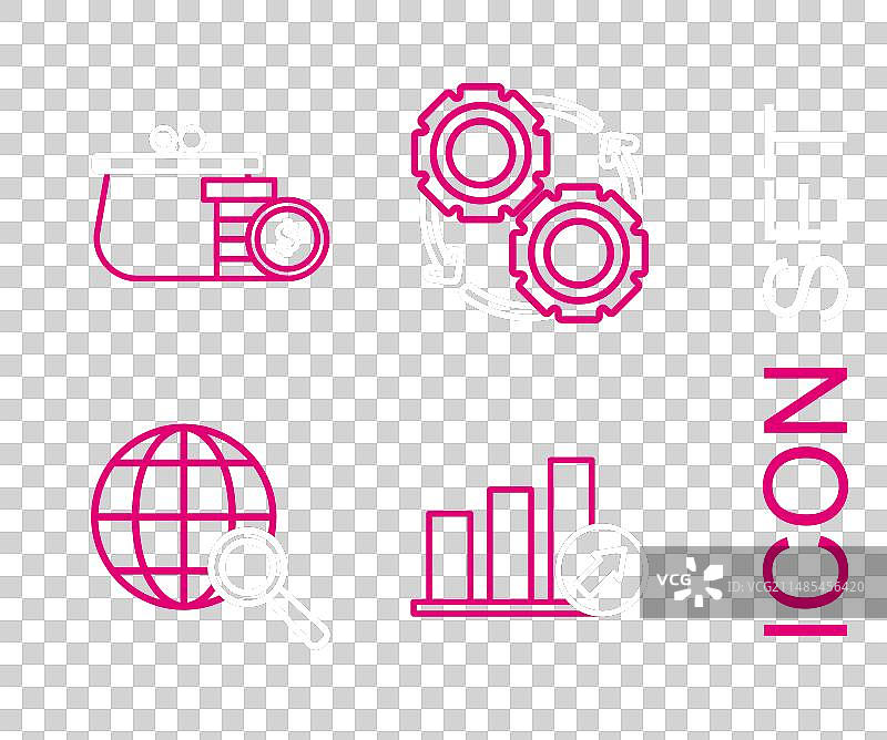 成套线条：带图表的财务演示文稿图片素材