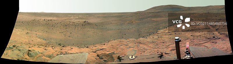 火星景观假彩色全景图图片素材