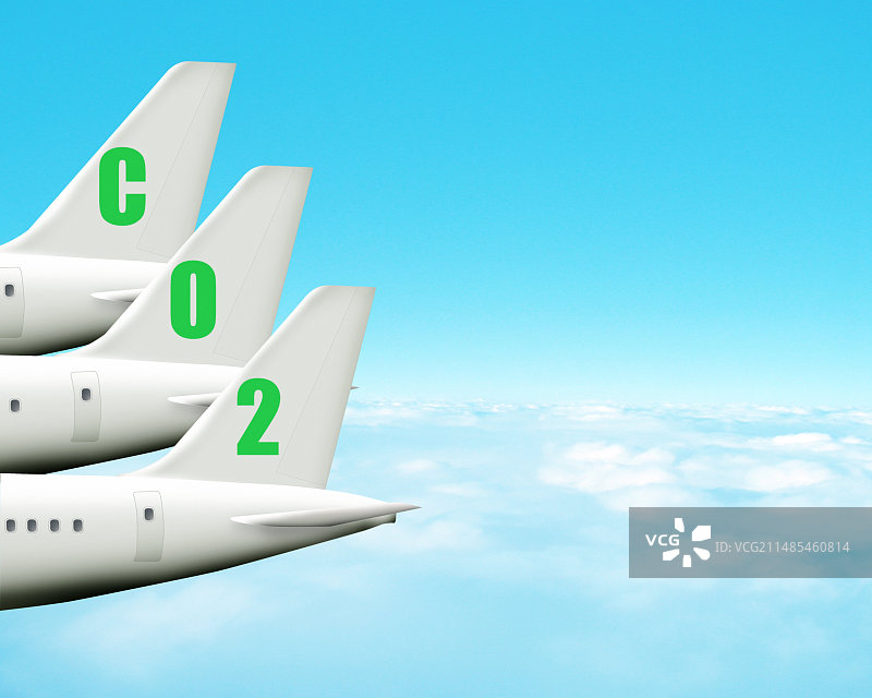 飞机的碳足迹，艺术作品图片素材