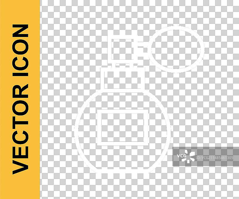 黑色背景上的白色线条香水图标图片素材