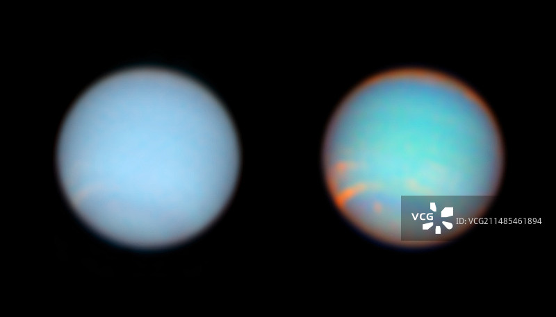 海王星，两种视角图片素材